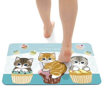 mofusand Diatomaceous Earth Soft Bath Mat (Cupcake Meow)