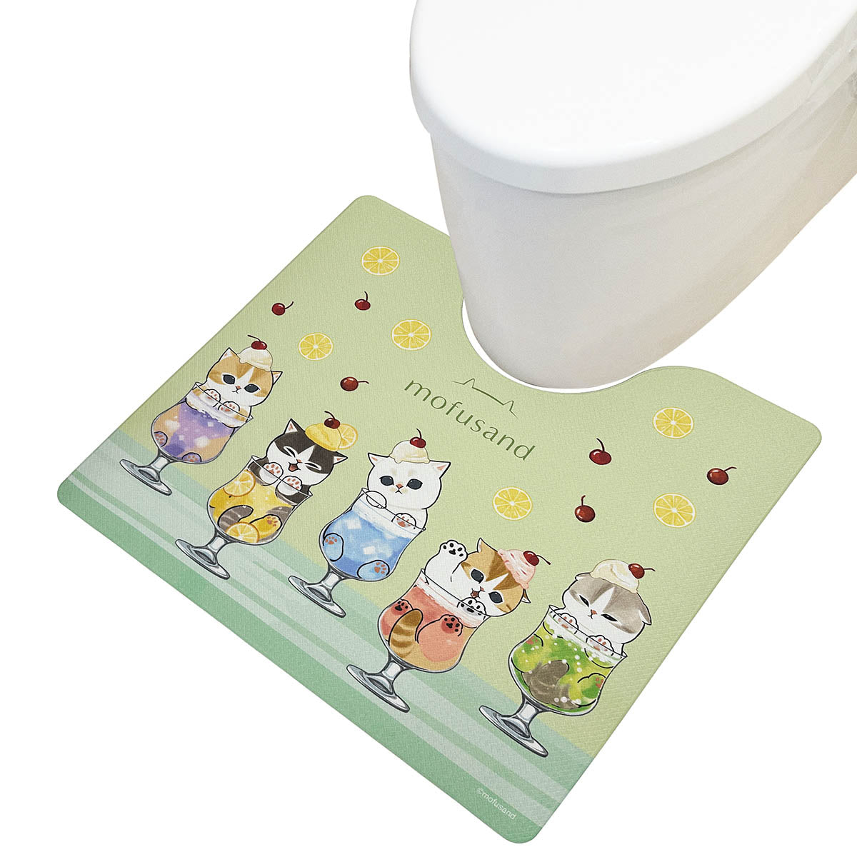 mofusand PVC Toilet Mat (Cream Soda Meow)