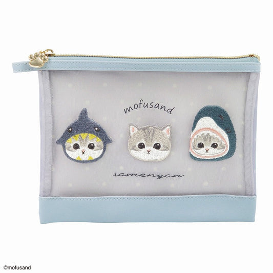 mofusand Flat pouch mesh (shark Nyan)