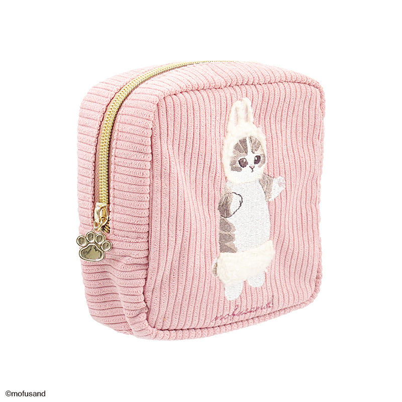 mofusand ボックスポーチ 刺繍ボア(うさぎ)