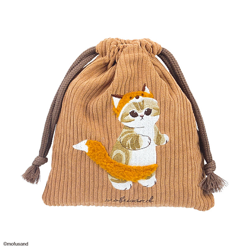 mofusand 巾着 刺繍ボア(きつね)