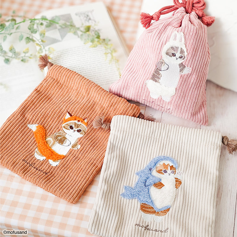 mofusand 巾着 刺繍ボア(きつね)