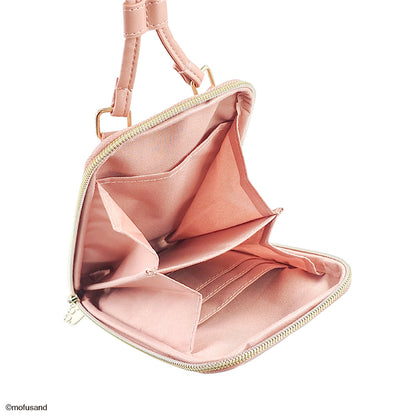 mofusand スマホショルダーポーチ 刺繍ボア(うさぎ)