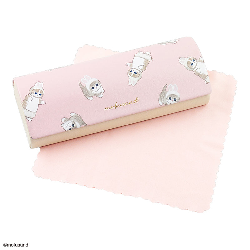 mofusand メガネケース 刺繍ボア(うさぎ)