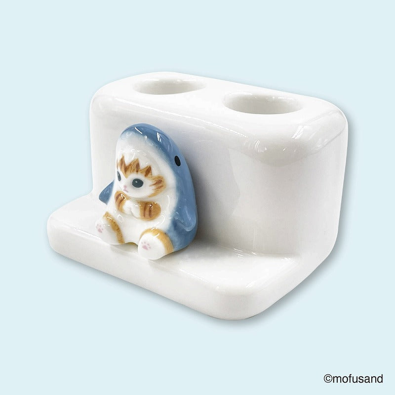 mofusand フィギュア付き歯ブラシスタンド ダブル(サメにゃん