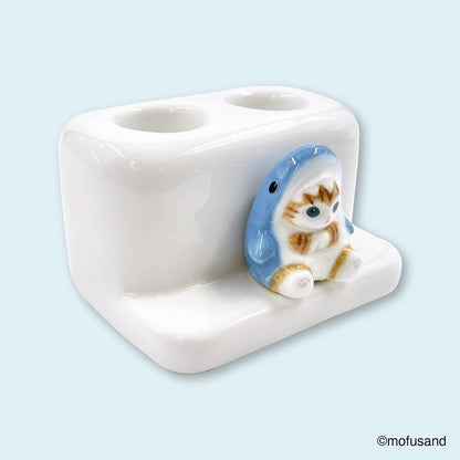 mofusand 牙刷架雙座（鯊魚貓)