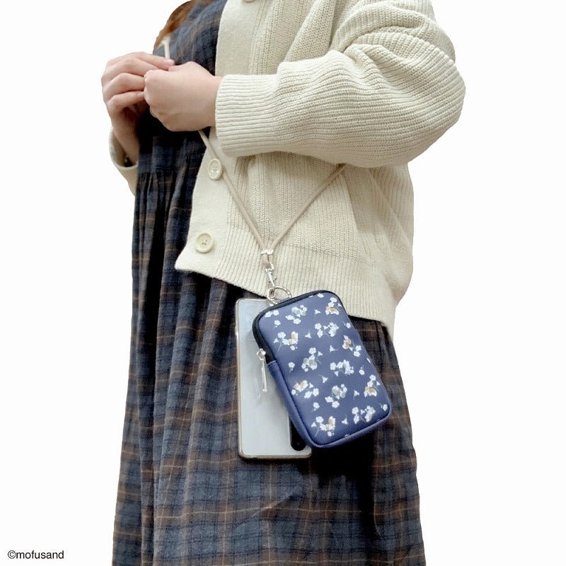 mofusand フォンタブ＆ショルダーポーチ フラワー NV