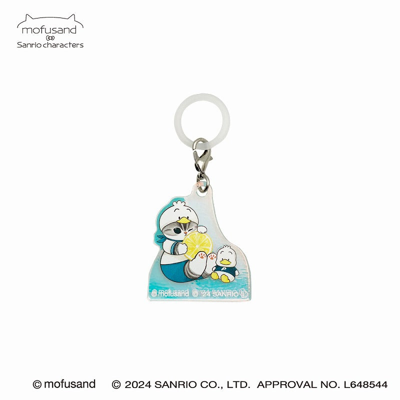 mofusand× Sanrio Characters Hologram Musashi Charm (Ducky Peckle)