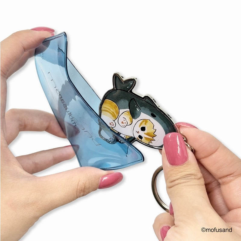 mofusand Key chain with PVC case (shark Nyan)