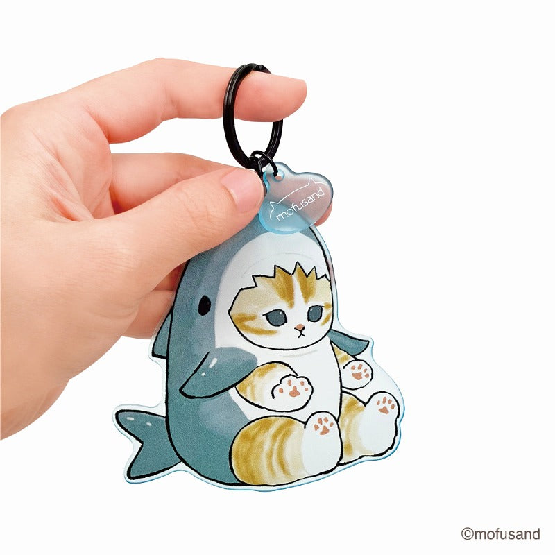 mofusand Mat dyed key chain (Shark Cat)