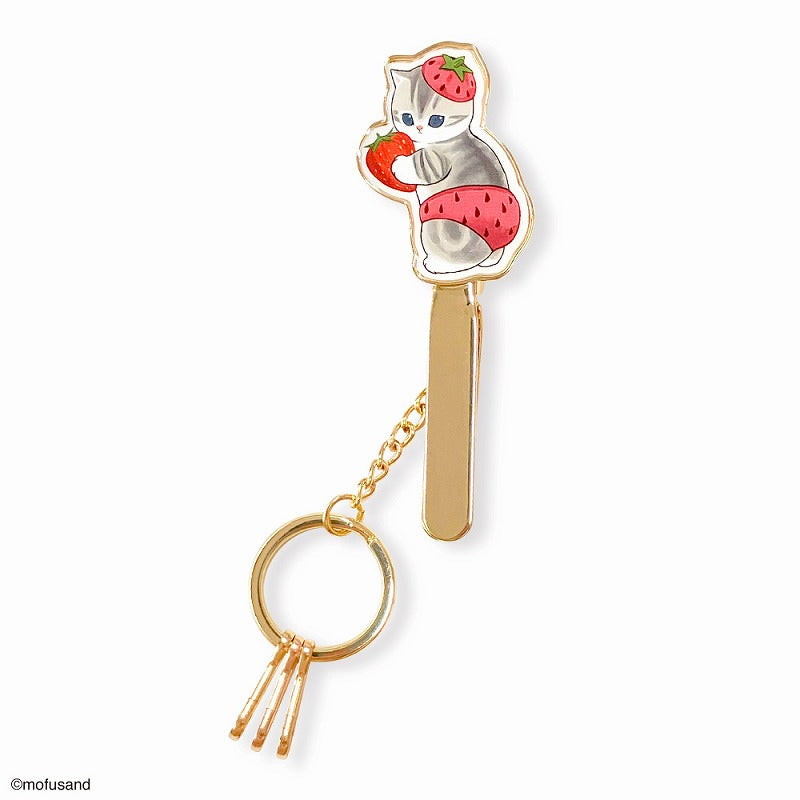 mofusand Clip key charm (strawberry)