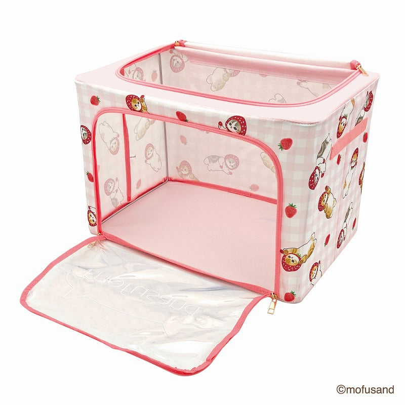 mofusand Folding storage BOX large (strawberry Nyan)