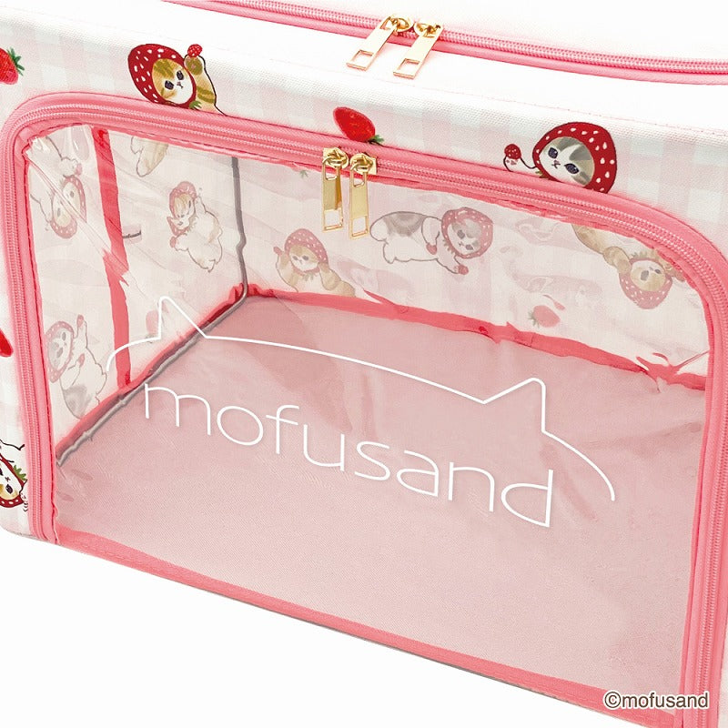 mofusand Folding storage BOX large (strawberry Nyan)