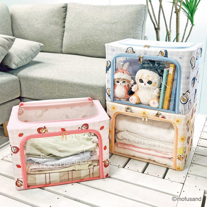 mofusand Folding storage BOX large (strawberry Nyan)