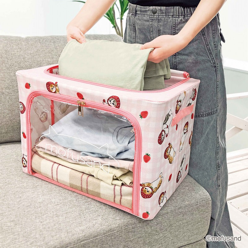 mofusand Folding storage BOX large (strawberry Nyan)