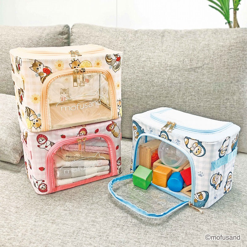 mofusand Folding storage BOX small (strawberry Nyan)