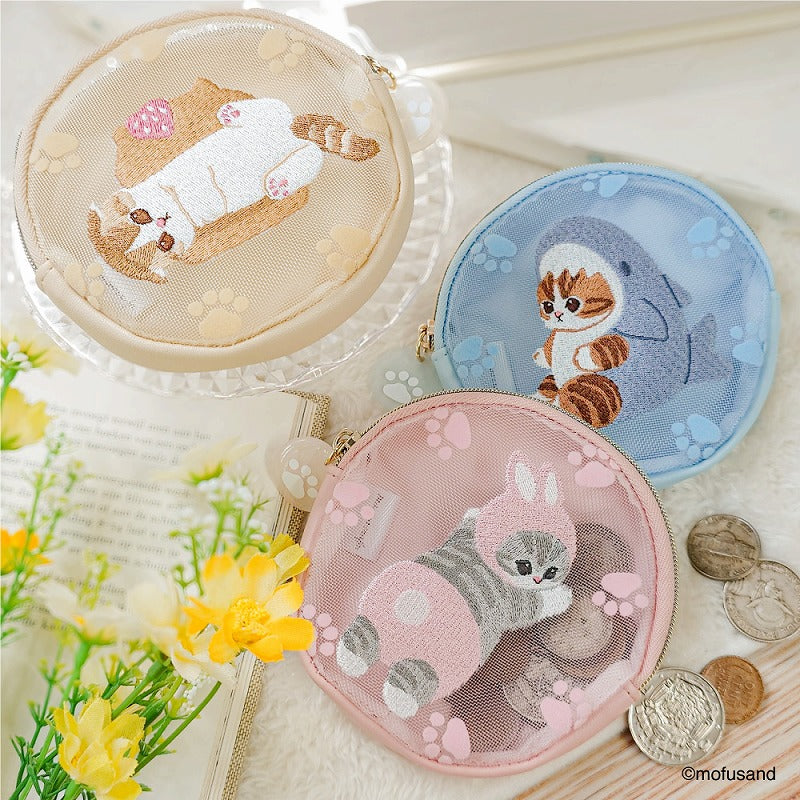 mofusand Circle Coin Case Case Flocky（Nyanko Sweets）