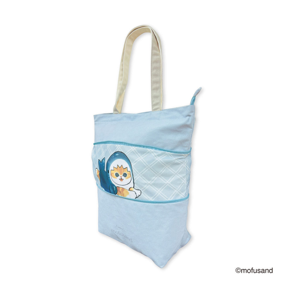 mofusand Expandable Tote Bag L (Blue)