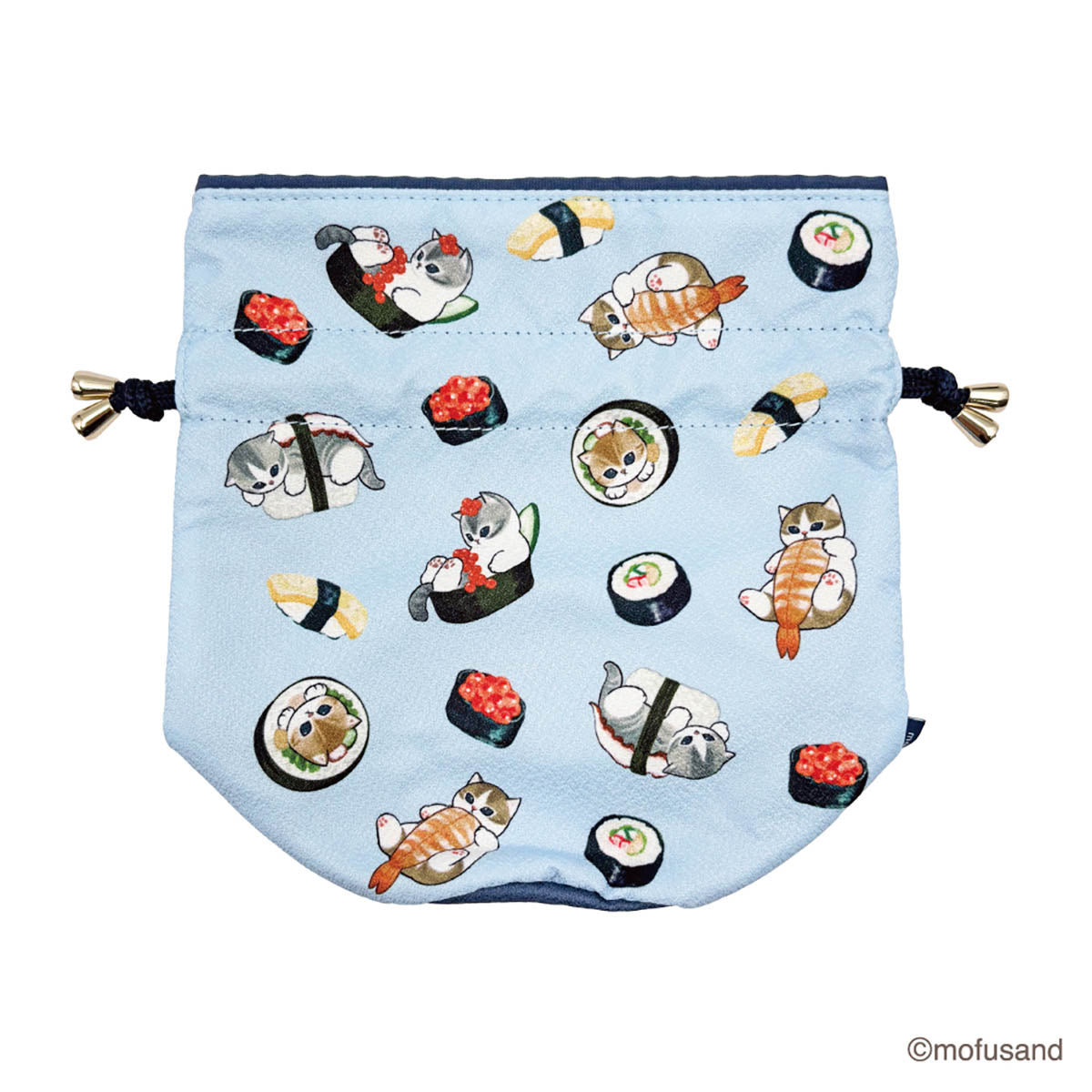 mofusand Drawstring Bag Chirimen (Sushi)