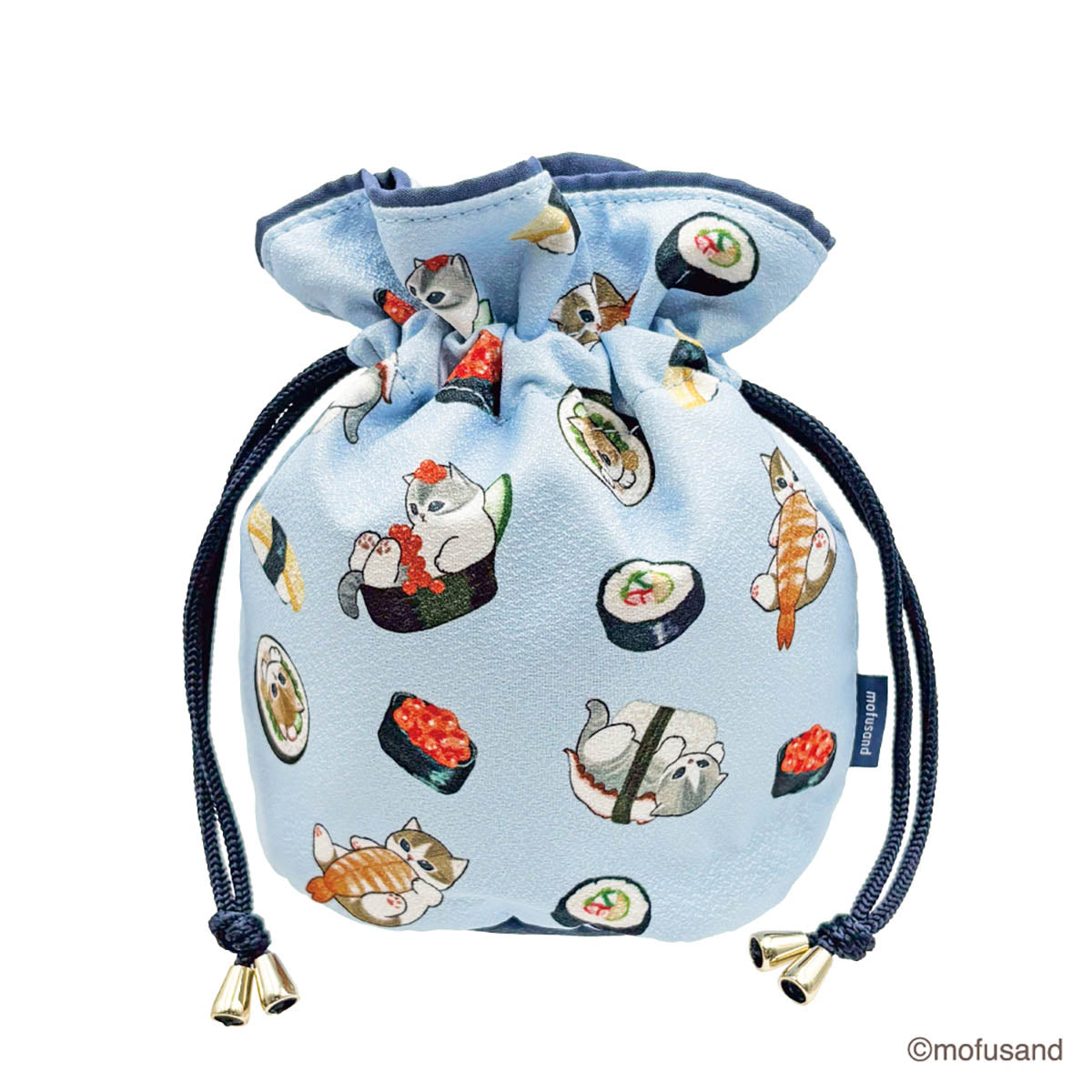 mofusand Drawstring Bag Chirimen (Sushi)