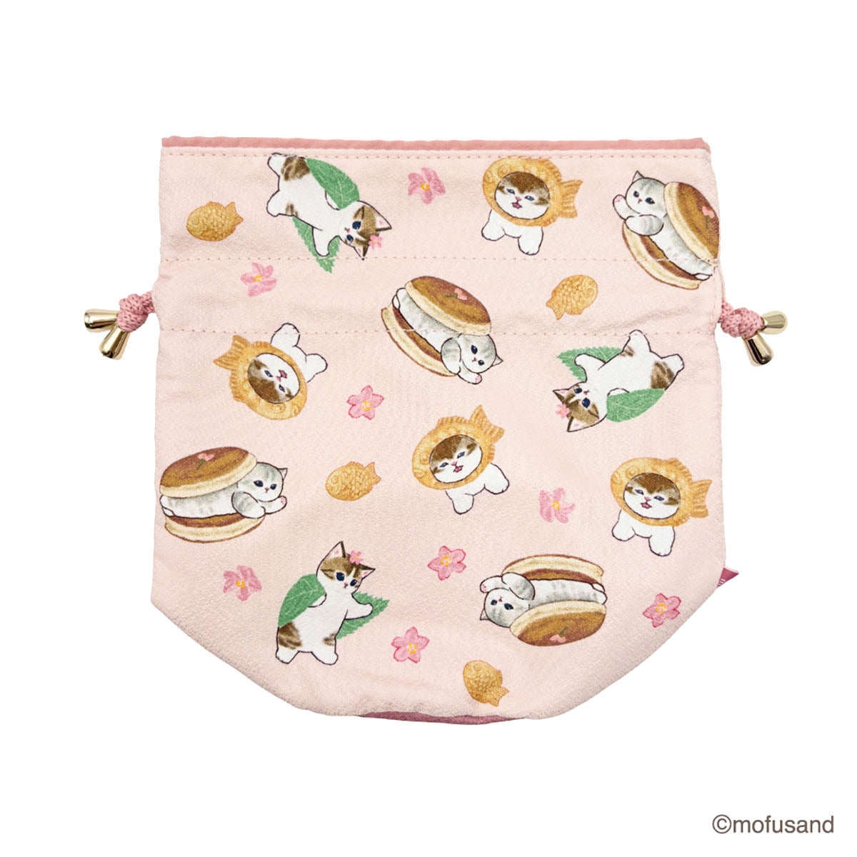 mofusand Drawstring Bag Chirimen (Wagashi)