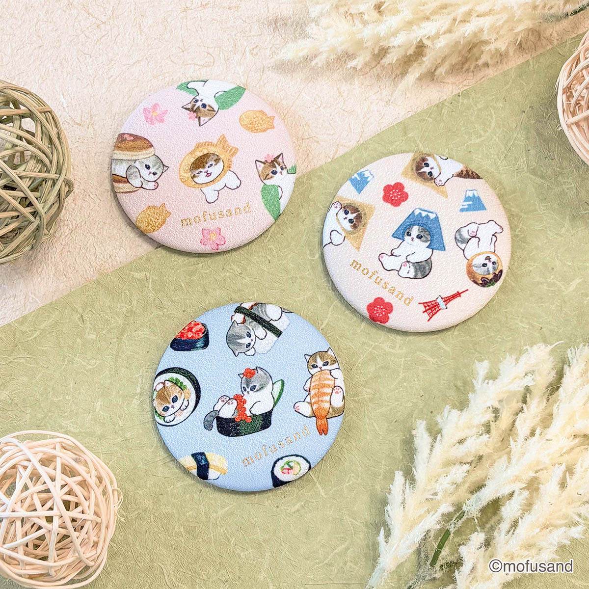 mofusand Mirror Chirimen (Sushi)