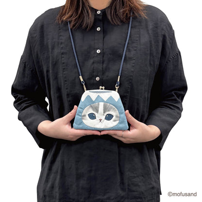 mofusand Face Clasp Purse Chirimen (Mt. Fuji Meow)