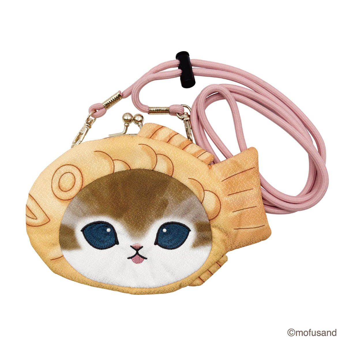 mofusand Face Clasp Purse Chirimen (Taiyaki Meow)