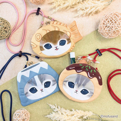 mofusand Face Clasp Purse Chirimen (Taiyaki Meow)