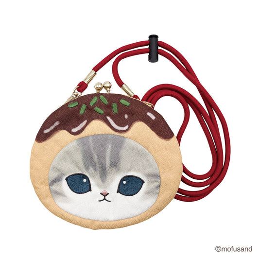 mofusand フェイスがま口ポーチ ちりめん(たこやきにゃん)