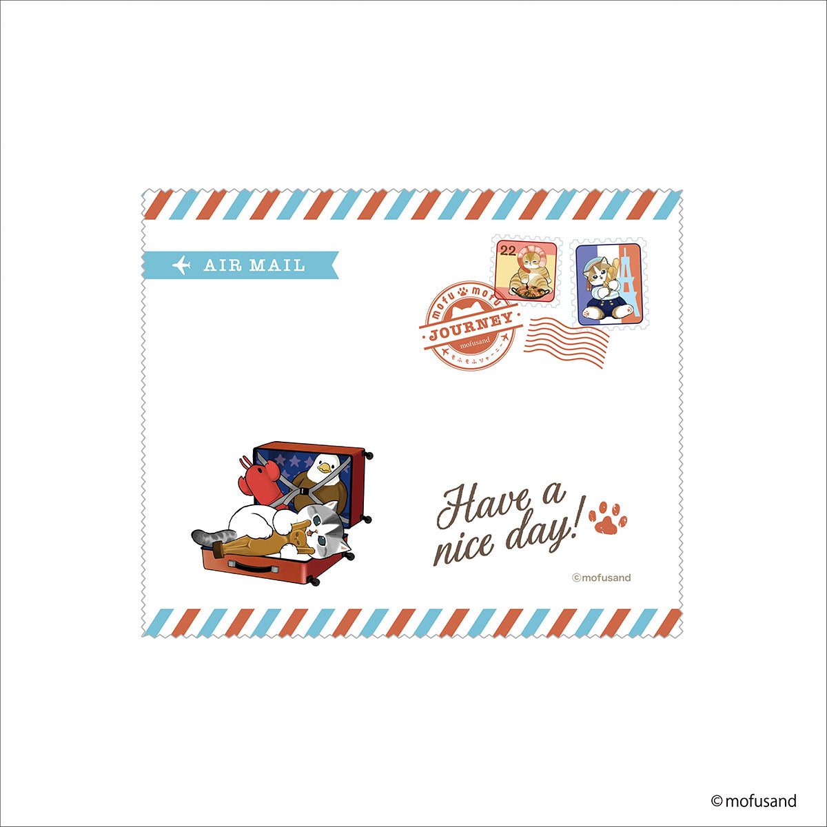 mofusand mofumofu journey Glasses Case (Blue)