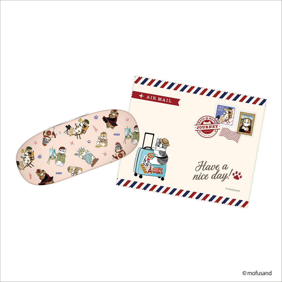 mofusand mofumofu journey Glasses Case (Pink)