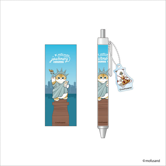 mofusand mofumofu journey Ballpoint Pen with Mascot (Statue of Liberty)