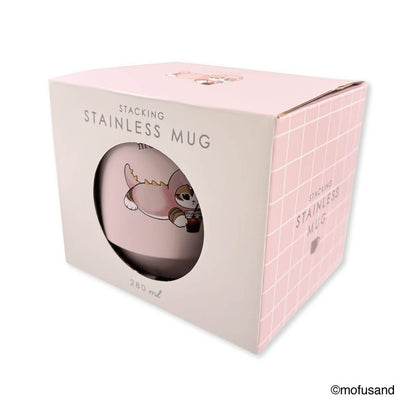 mofusand Stacking Stainless Mug with Lid (Dinosaur Meow)