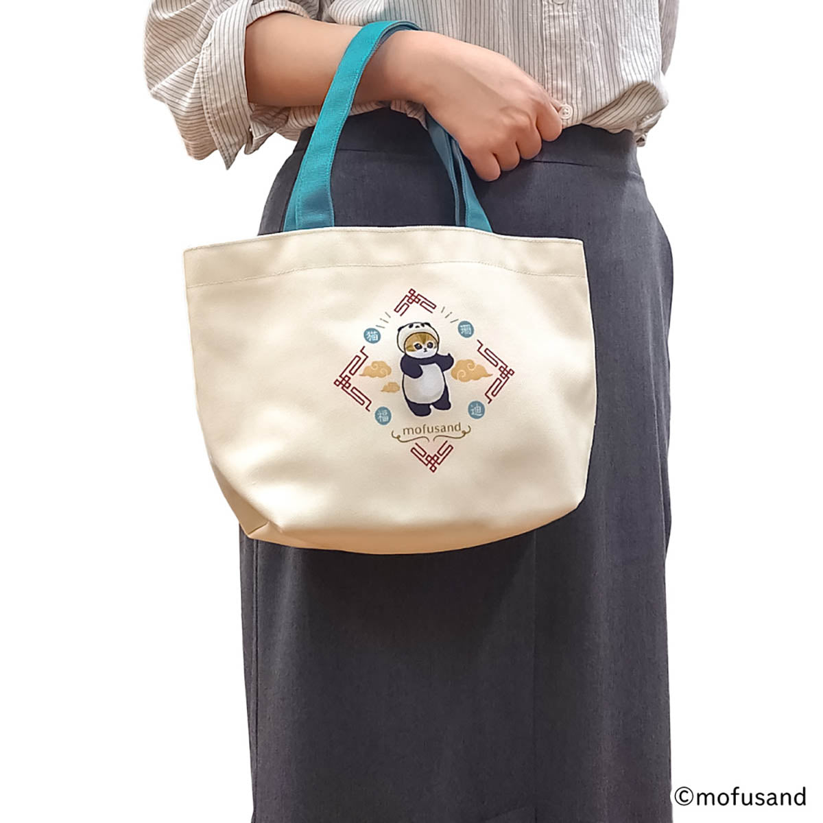 mofusand トートバッグ パンダにゃん(ブルー) | mofusand