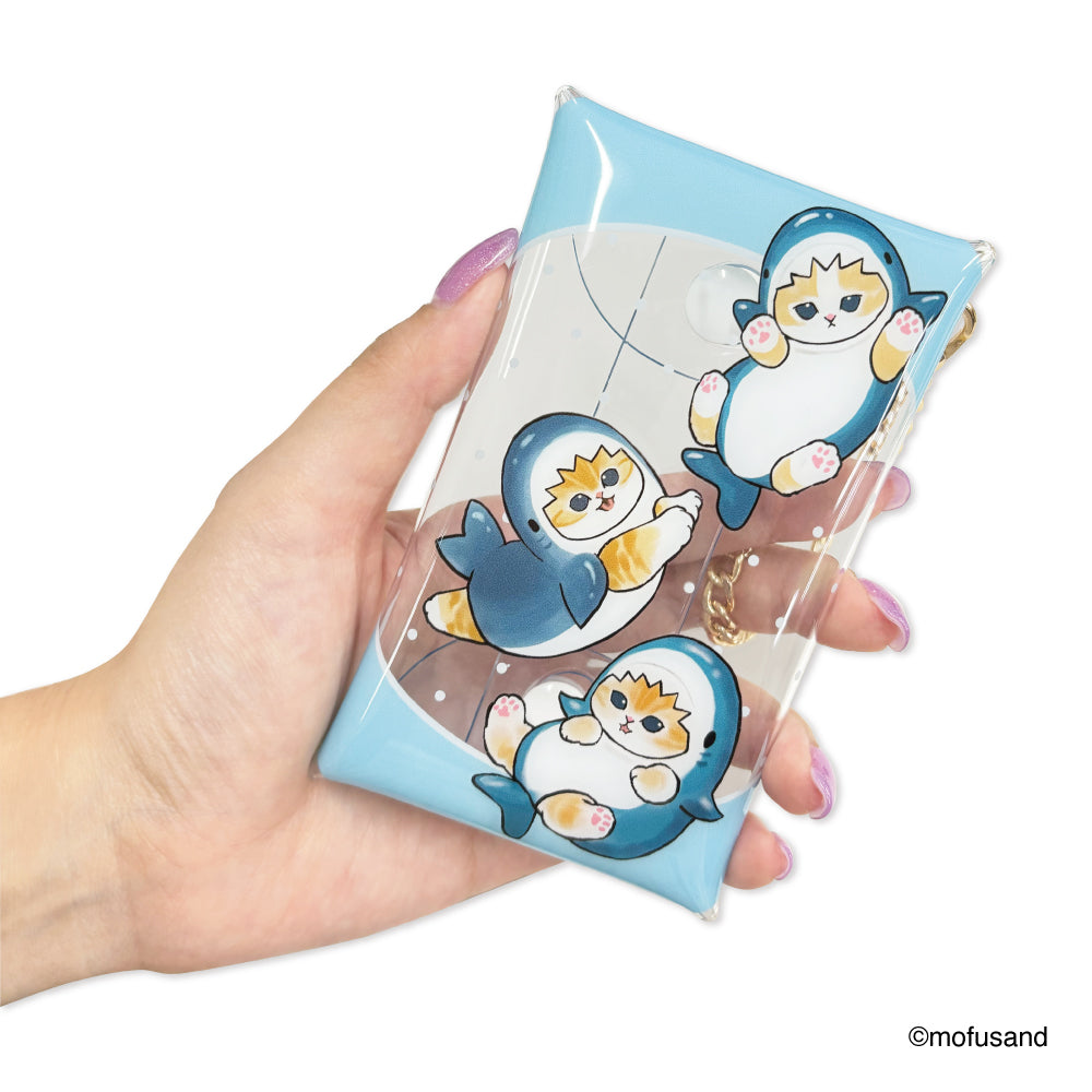 mofusand Clear Multi Case S with Chain (Shark Meow)