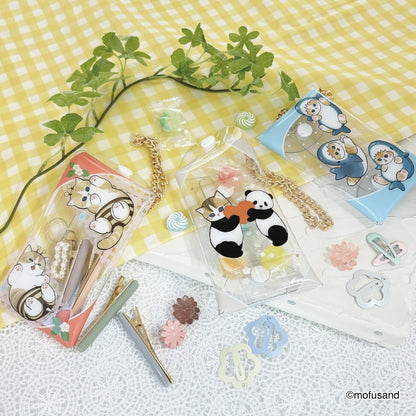 mofusand Clear Multi Case S with Chain (Bee Meow)