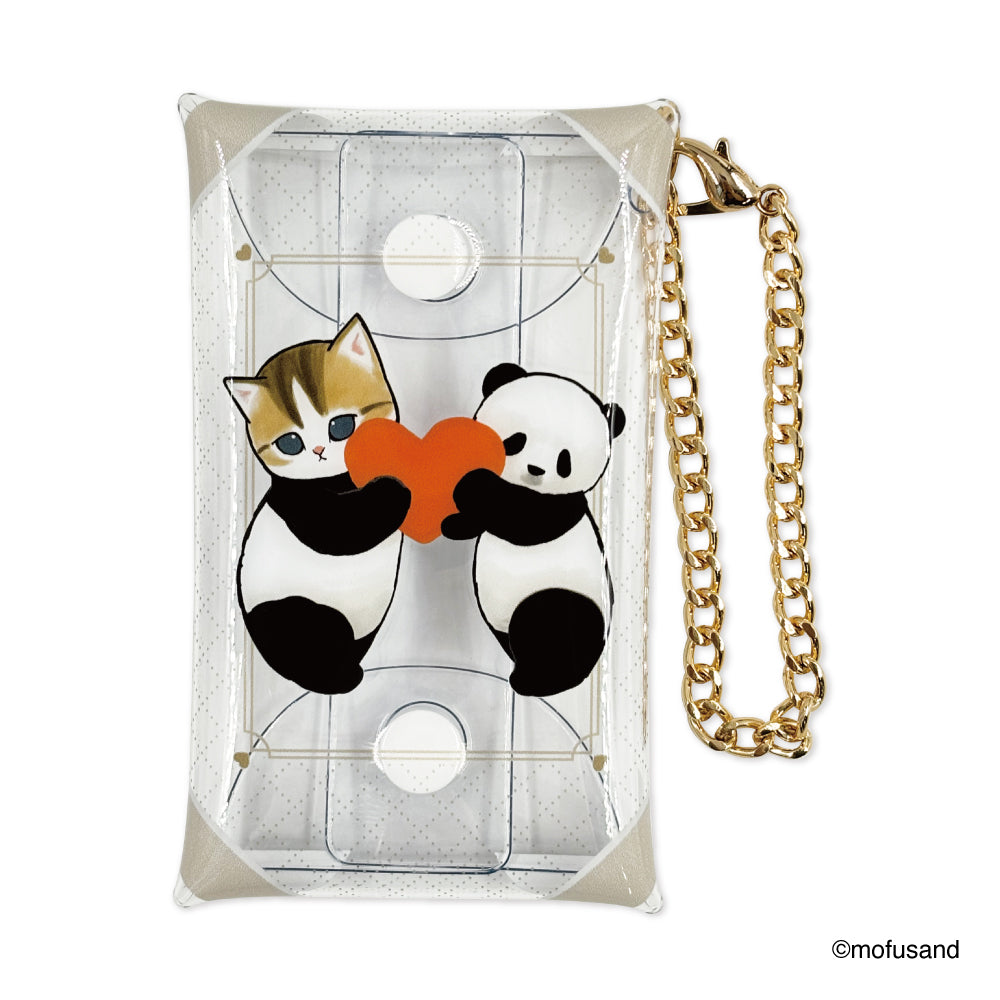 mofusand Clear Multi Case S with Chain (Panda Meow)