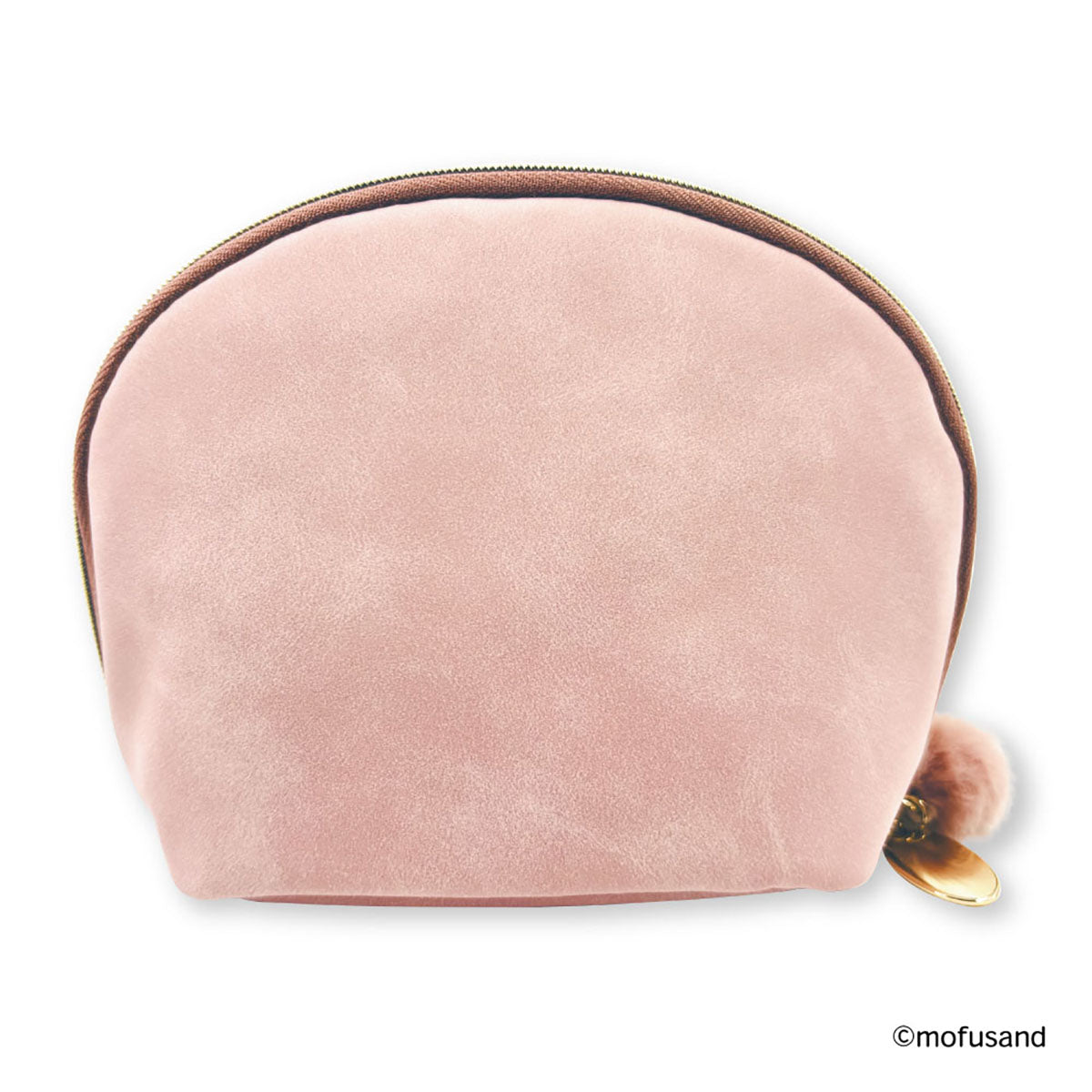 mofusand 圆形收纳包 Botanical（粉色·兔猫）