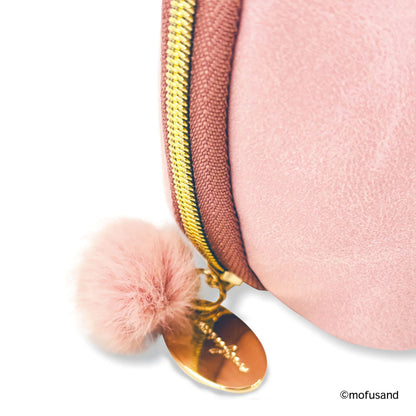 mofusand 圆形收纳包 Botanical（粉色·兔猫）