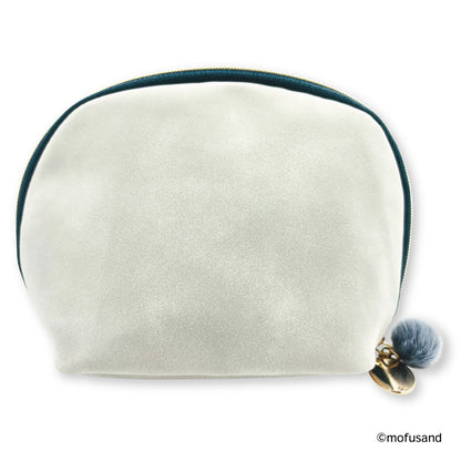 mofusand 라운드 파우치 보타니컬 (블루 · 롱헤어냥)