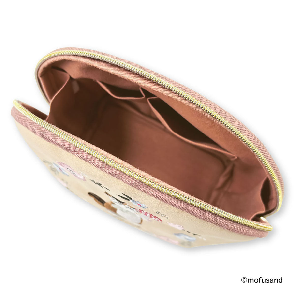 mofusand 라운드 파우치 보타니컬 (베이지 · 다람쥐냥)