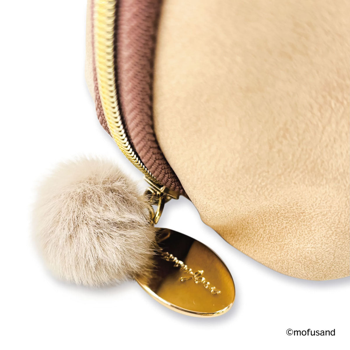 mofusand 라운드 파우치 보타니컬 (베이지 · 다람쥐냥)