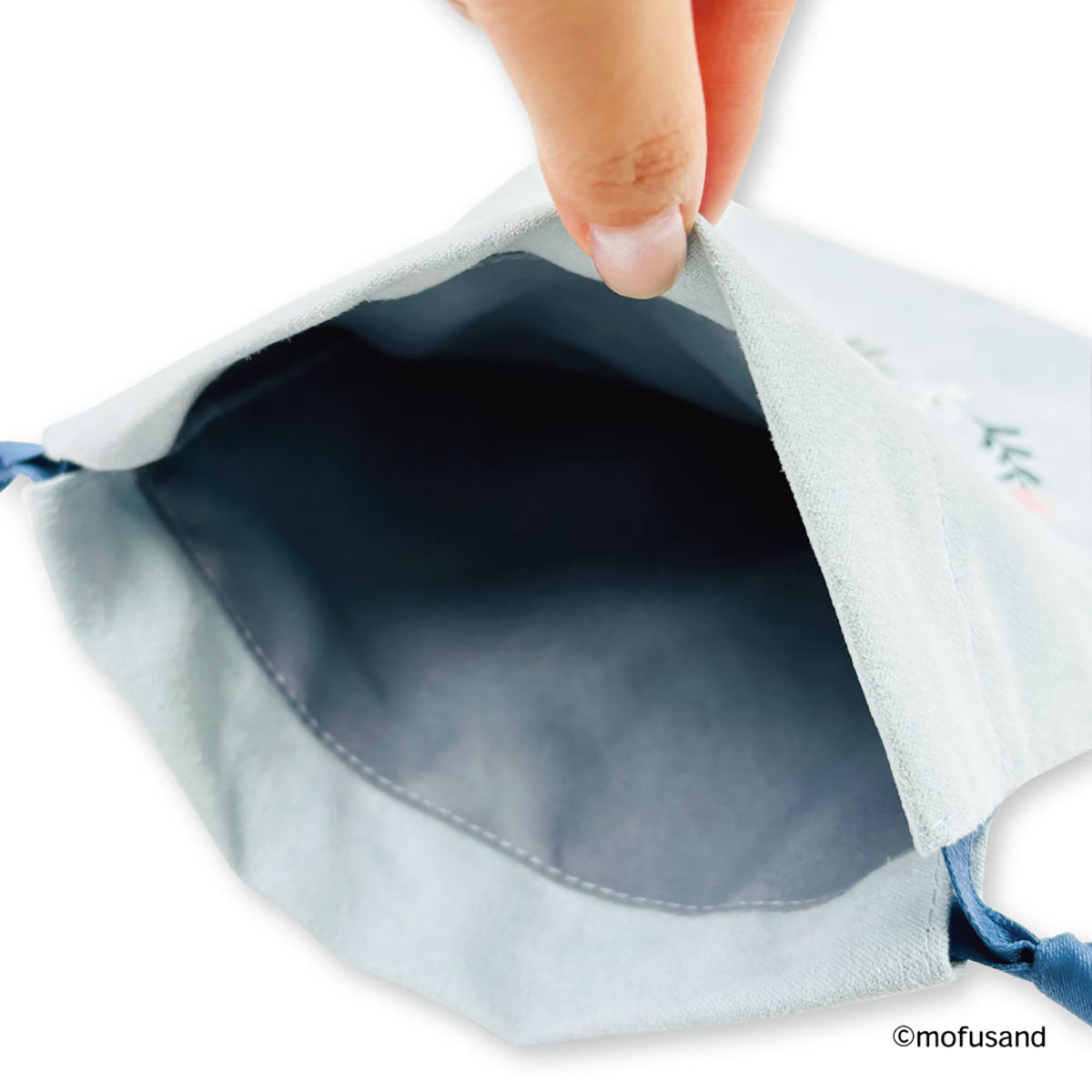 mofusand 복주머니 파우치 보타니컬 (블루 · 롱헤어냥)