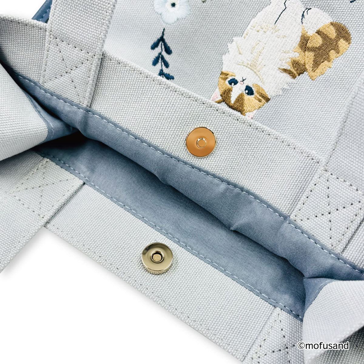 mofusand 토트백 보타니컬 (블루 · 롱헤어냥)