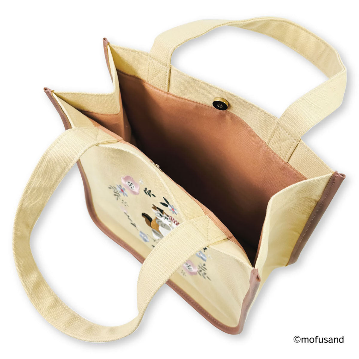 mofusand トートバッグ ボタニカル(ベージュ・りすにゃん)