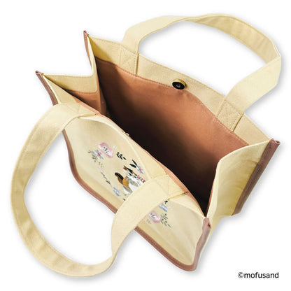 mofusand トートバッグ ボタニカル(ベージュ・りすにゃん)