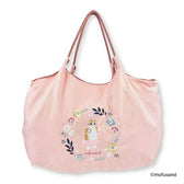 mofusand Embroidered Eco Bag Botanical (Pink · Bunny Meow)