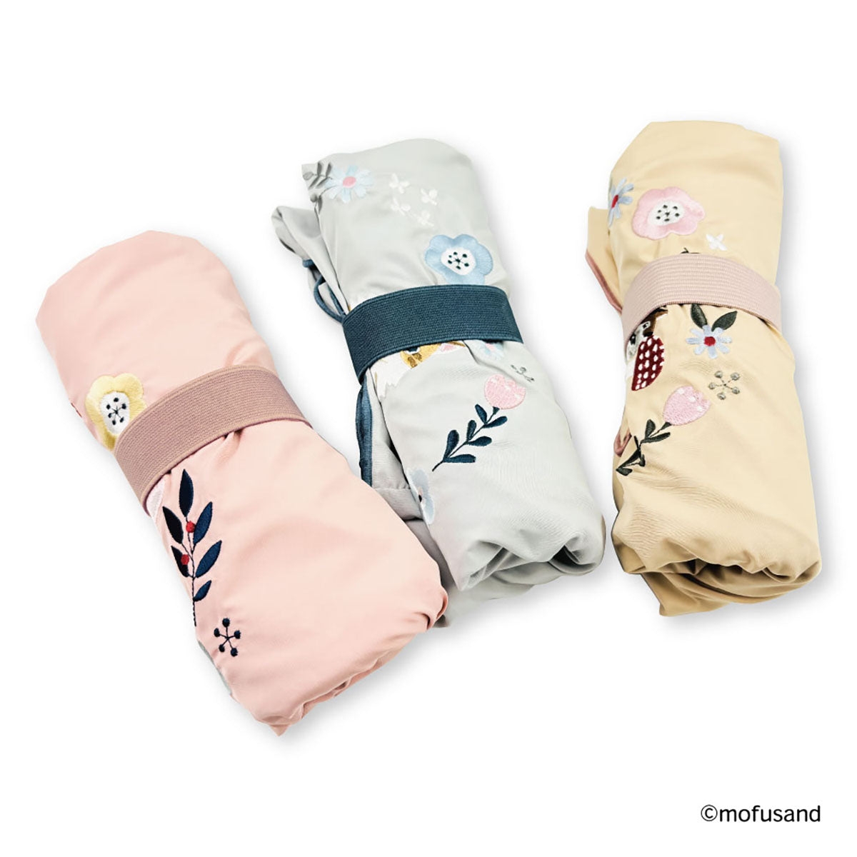 mofusand Embroidered Eco Bag Botanical (Pink · Bunny Meow)