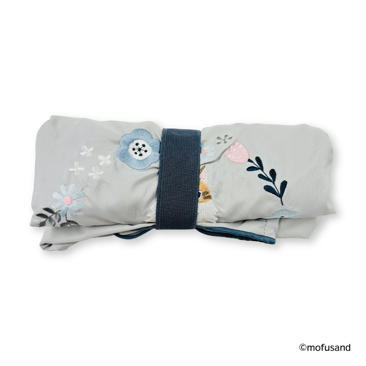 mofusand 자수 에코백 보타니컬 (블루 · 롱헤어냥)